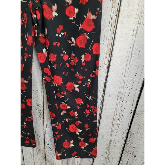 VINTAGE St. John 10 Black Rose Pattern Wide Leg Denim Jeans Pants Designer y2K - Picture 3 of 7